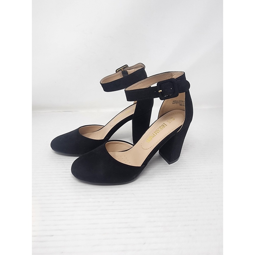 Dream Pairs Black Suede Ankle Strap Block Heels Womens Size 6.5 - Picture 7 of 9